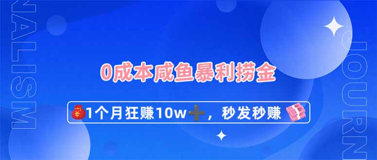 （14257期）0成本闲鱼暴利捞金，1个月狂赚10W+，秒发秒赚新玩法-星空知识库