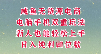 咸鱼无货源电商，多种运营方式，带你从零到一拿结果，可做代运营，也可软件一键发布【揭秘】-星空知识库
